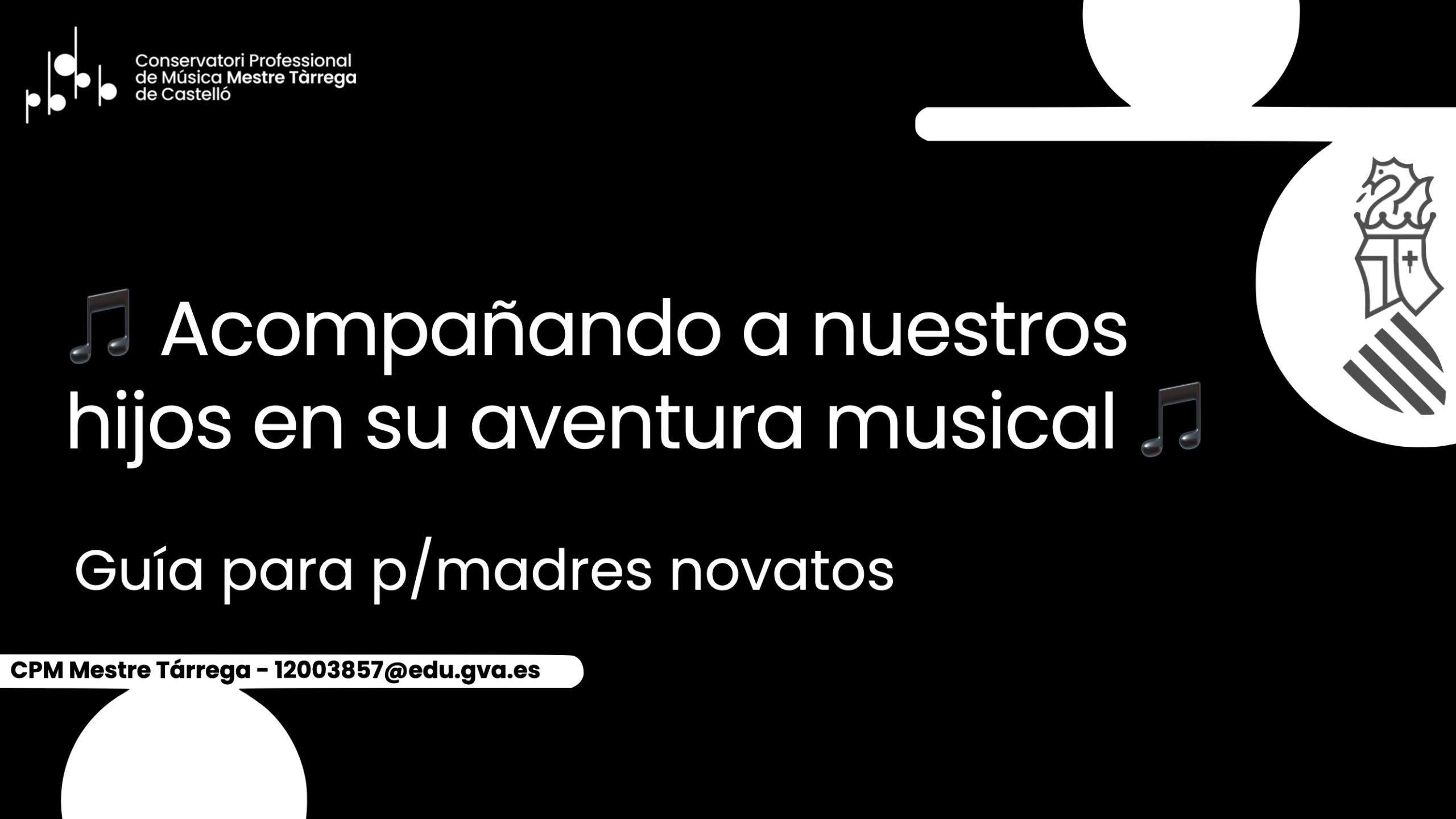 Cartel de Acompañando a nuestros hijos en su aventura musical, CPM Mestre Tárrega, 2025
