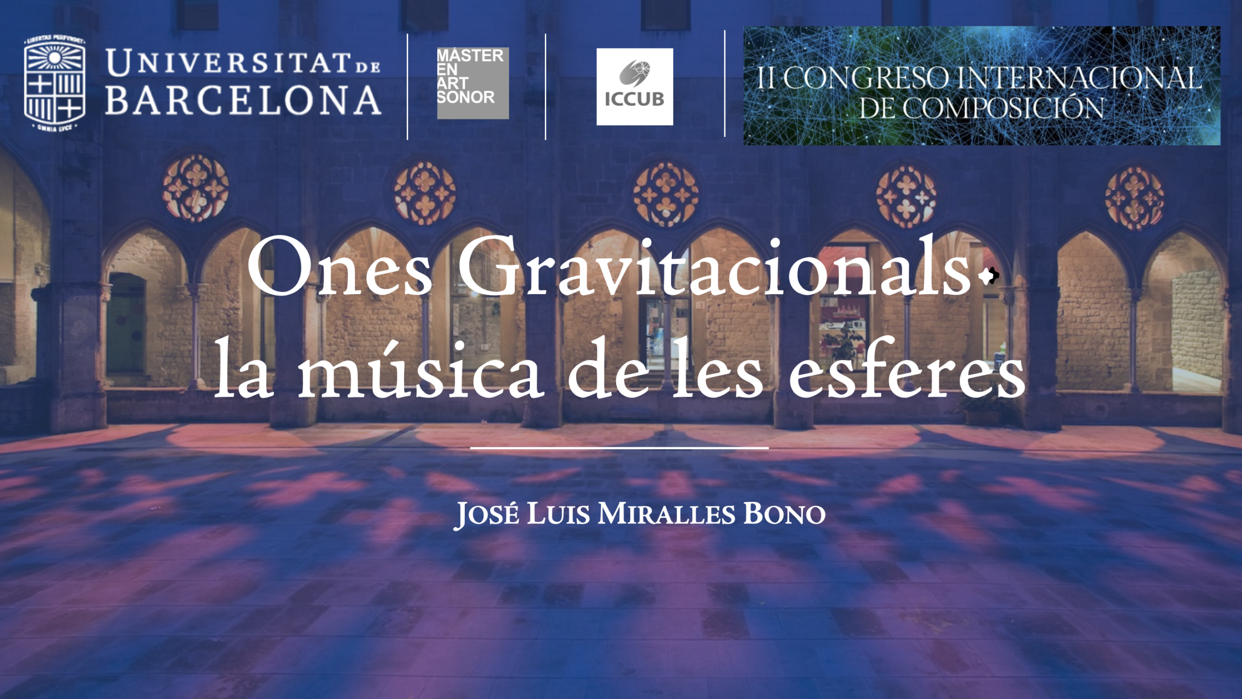 Cartel de Ones Gravitacionals: la música de les esferes, II Congreso Internacional de Composición, 2026