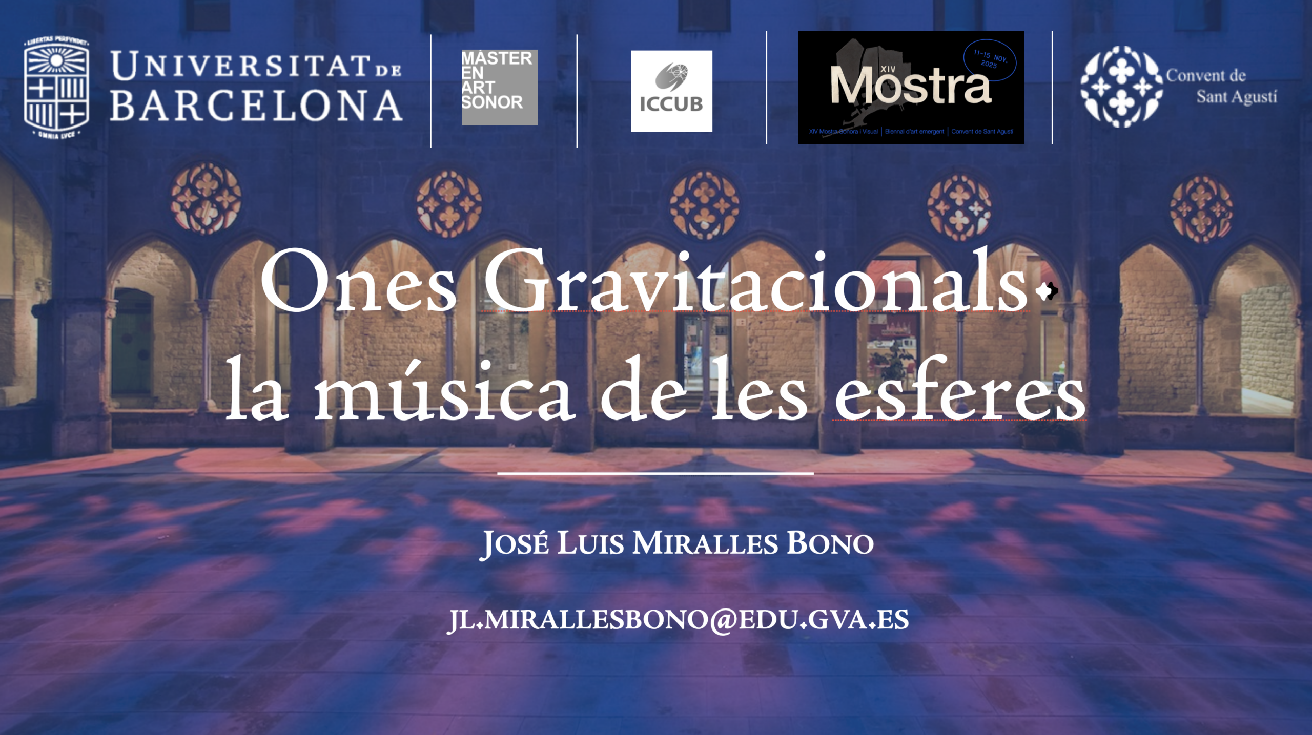 Cartel de Ones Gravitacionals: la música de les esferes, XIV Mostra Sonora i Visual, 2025